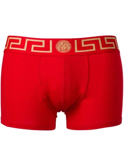 Shop Versace Logo Briefs In Red