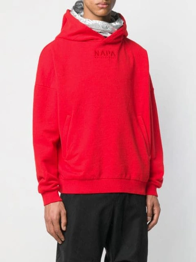 Shop Napa By Martine Rose Embroidered Logo Hoodie In Red