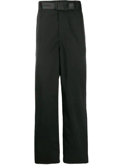 WWWM WIDE-LEG BELTED TROUSERS - 黑色