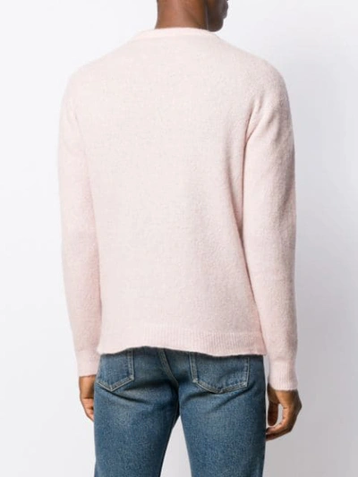 ROBERTO COLLINA LONG-SLEEVE FITTED SWEATER - 粉色