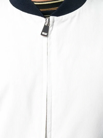 Shop Maison Flaneur Padded Bomber Jacket In White