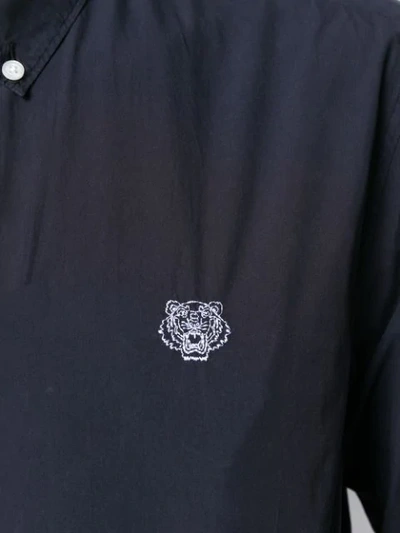 Shop Kenzo Plain Logo Shirt In Blue