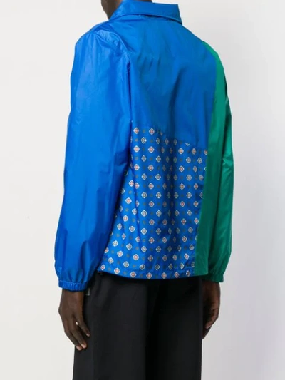 Shop Kenzo Colour Block Printed Jacket In Blue