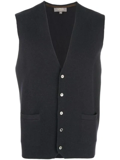 Shop N•peal The Chelsea Milano Waistcoat In Blue