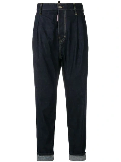 Shop Dsquared2 High-waisted Tapered Jeans In Blue