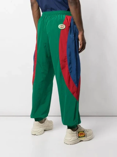 Shop Gucci Waterproof Nylon Track Bottoms In Green