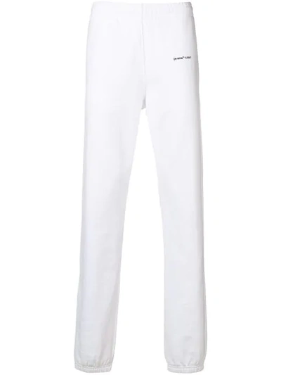 OFF-WHITE PRINTED LOGO TRACK TROUSERS - 白色