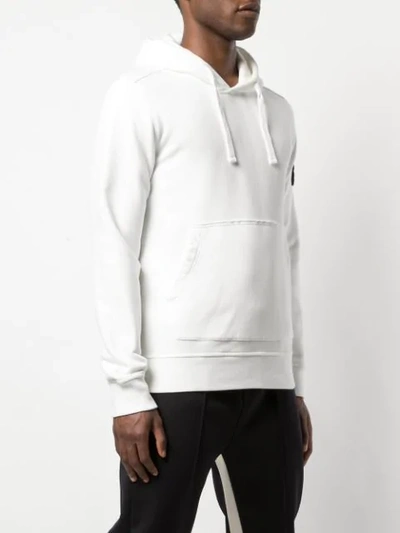Shop Stone Island Compass Badge Hoodie In White