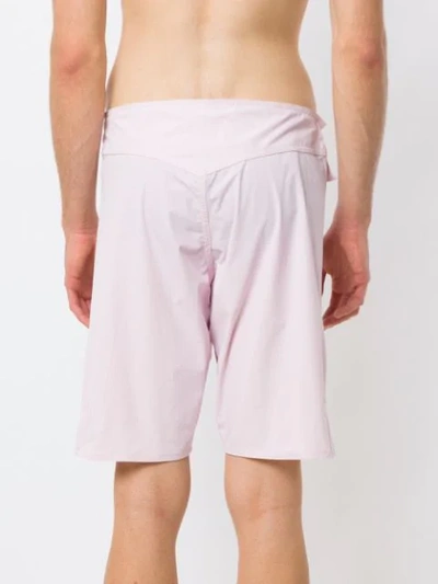 Shop Amir Slama Mid Rise Swim Shorts In Pink