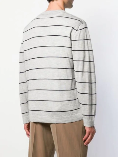 Shop Brunello Cucinelli Striped Jumper In Grey