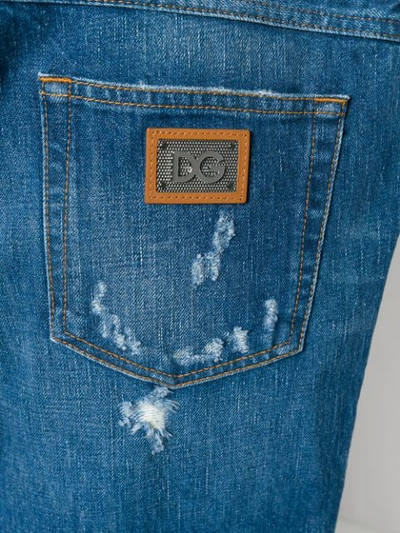 Shop Dolce & Gabbana Distressed Denim Jeans In Blue