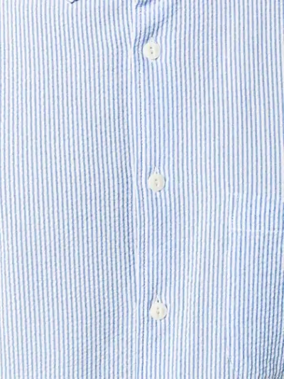 Ymc You Must Create Micro-stripe Shirt In Blue