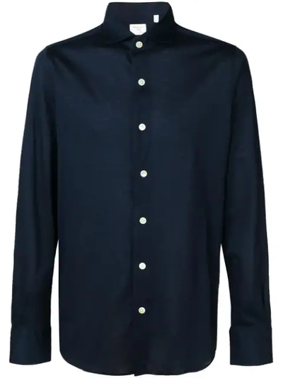 Shop Finamore 1925 Napoli Long Sleeved Shirt - Blue