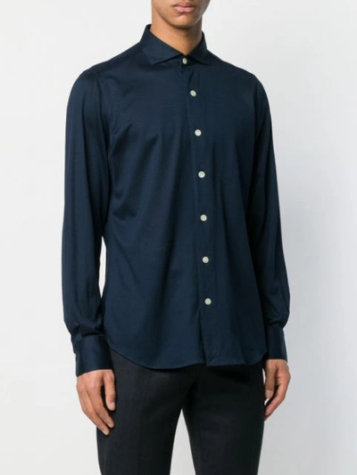 Shop Finamore 1925 Napoli Long Sleeved Shirt - Blue