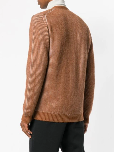 Shop Lanvin Classic Knitted Cardigan - Neutrals