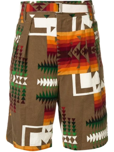Shop Sacai Bermuda Shorts In Brown