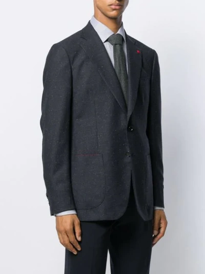 Shop Isaia Classic Fitted Blazer In Blue