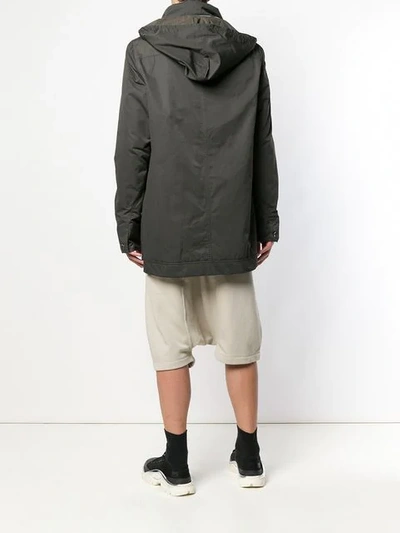 Shop Rick Owens Drkshdw Hooded Windbreaker In Grey