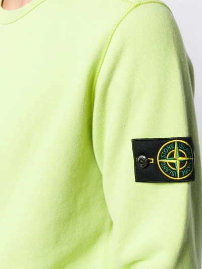 Shop Stone Island Compass Badge Sweatshirt In Green