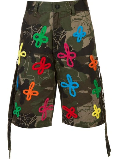 Shop Haculla Embroidered And Printed Bermuda Shorts In Green