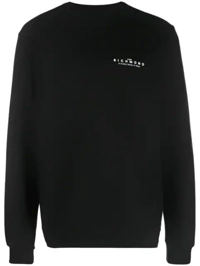 Shop John Richmond Contrast Logo Sweatshirt In Black