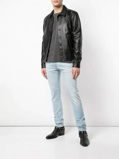 Shop Saint Laurent Snap Buttoned Jacket In Black