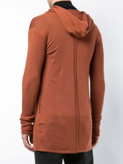 Shop Rick Owens Hooded Cardigan In Red
