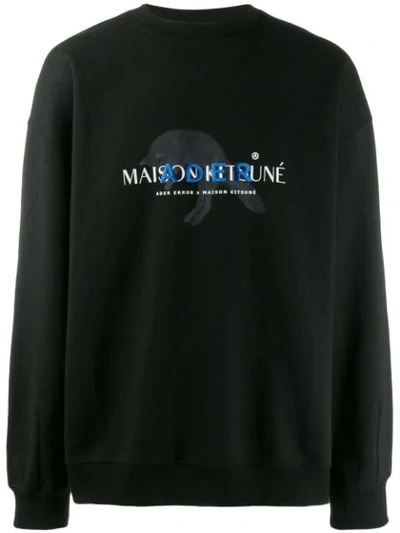 Shop Maison Kitsuné Ader Error X  Sweatshirt In Black