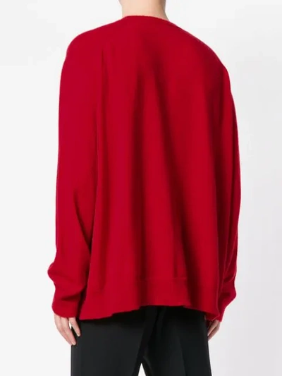 Shop Riccardo Comi Patch Crew Neck Sweater - Red