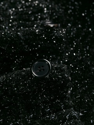 Shop Saint Laurent Glitter Effect V-neck Cardigan In Black