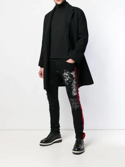 Shop Philipp Plein Skull Slim Fit Jeans In Black