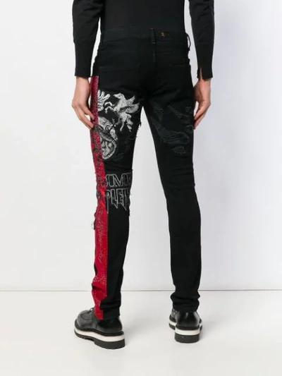 Shop Philipp Plein Skull Slim Fit Jeans In Black