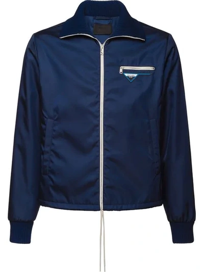 Shop Prada Gabardine Jacket In Blue