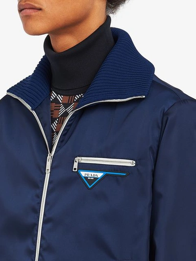 Shop Prada Gabardine Jacket In Blue