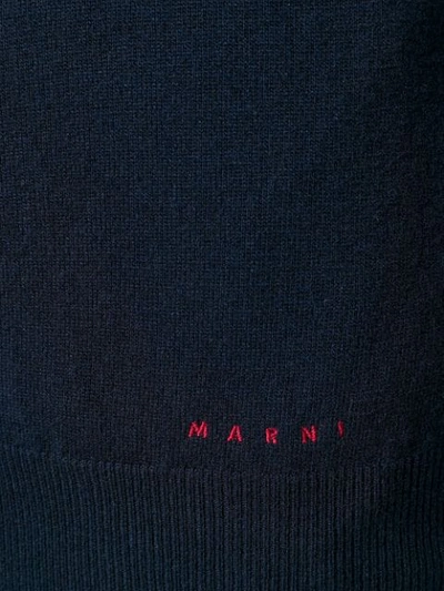 Shop Marni Colour-block Cardigan In Blue