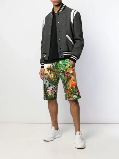 Shop Dolce & Gabbana Jungle-print Track Shorts In Green