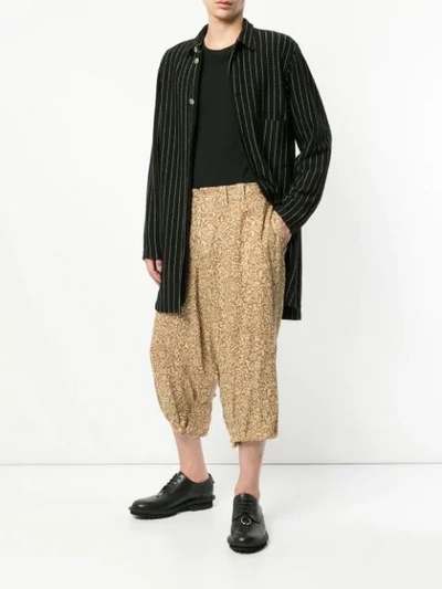 Shop Yohji Yamamoto Vintage Yohji Yamamoto  Floral Patterned Trousers - Brown