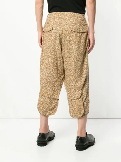 Shop Yohji Yamamoto Vintage Yohji Yamamoto  Floral Patterned Trousers - Brown