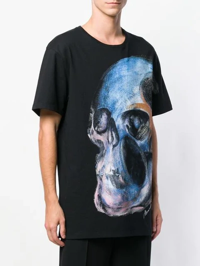 Shop Alexander Mcqueen Painted Skull T-shirt In Black