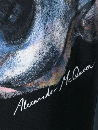 Shop Alexander Mcqueen Painted Skull T-shirt In Black