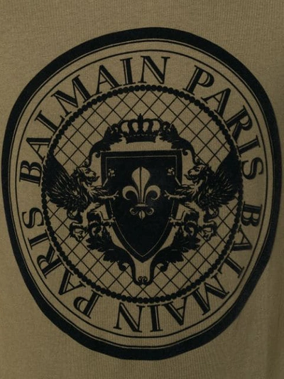 Shop Balmain Monnaie Logo T In Green