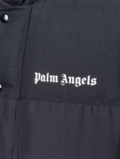 Shop Palm Angels Logo Padded Gilet In Black