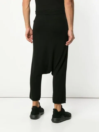 Shop Rick Owens Drop Crotch Track Trousers In Black