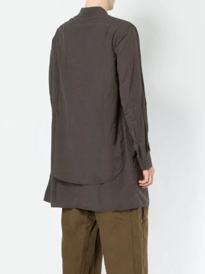Shop Ziggy Chen Layered Shirt In Brown