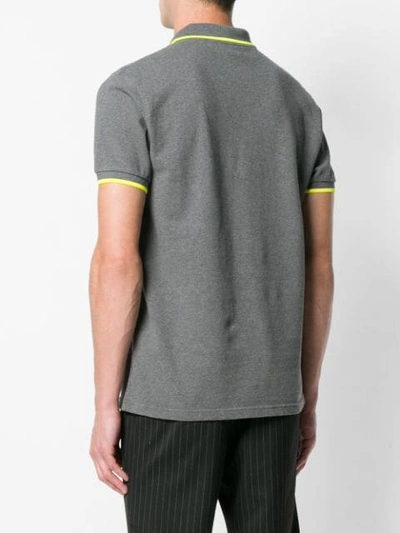 Shop Kenzo Contrast Trim Polo Shirt In Grey