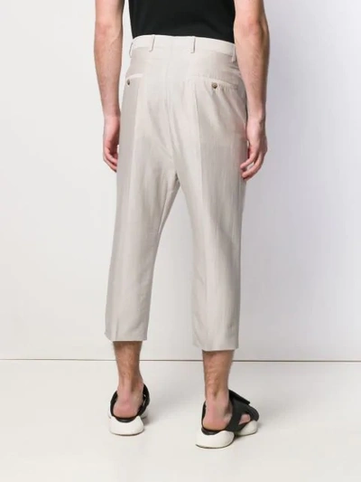 Shop Rick Owens Cropped Trousers In Grey