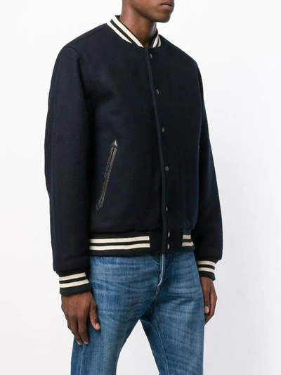 Schott Logo Patch Bomber In Blue