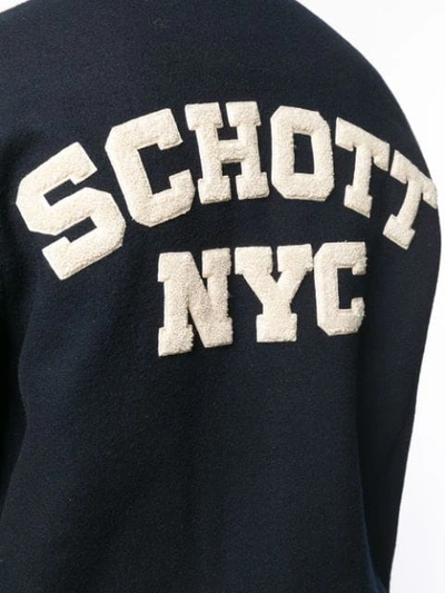Schott Logo Patch Bomber In Blue