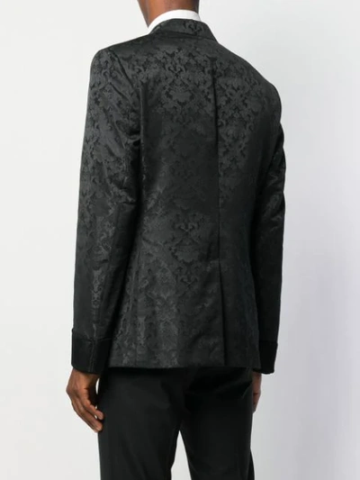 Shop Dolce & Gabbana Floral Jacquard Tuxedo Blazer - Black