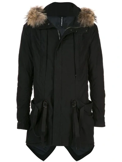 THE VIRIDI-ANNE STRUCTURED FUR PARKA - 黑色